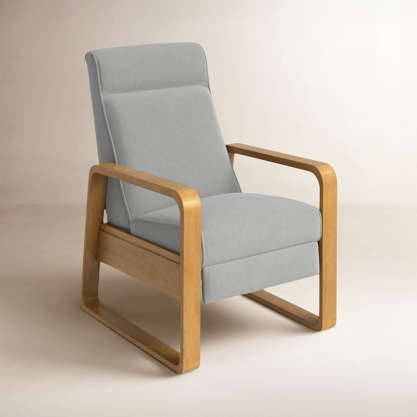 Jillette Upholstered Recliner, Gray