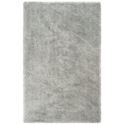 Tapis argenté à poils longs Addalee