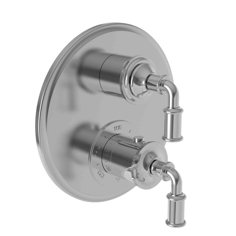 Taft 1/2" Round Thermostatic Trim Plate With Handle, Polished Chrome