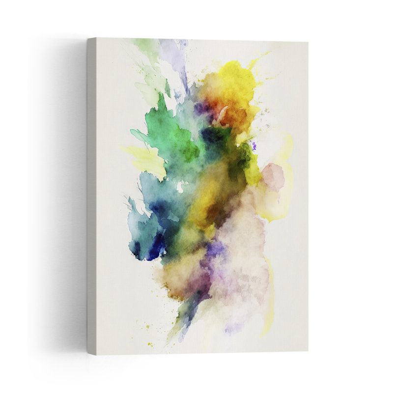 Vibrant Color Splash Abstract Contemporary Modern Wall Art Print by Mauro - Wrapped Canvas Print, 91.44cm H x 60.96cm W