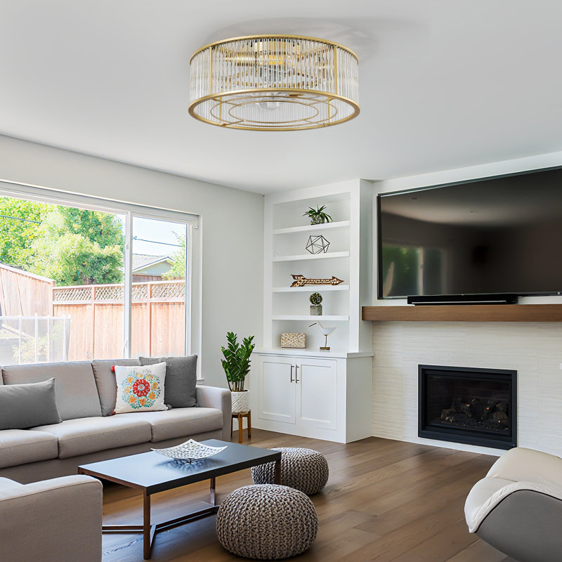 Ventilateur de plafond encastré moderne 19 "avec lumière
