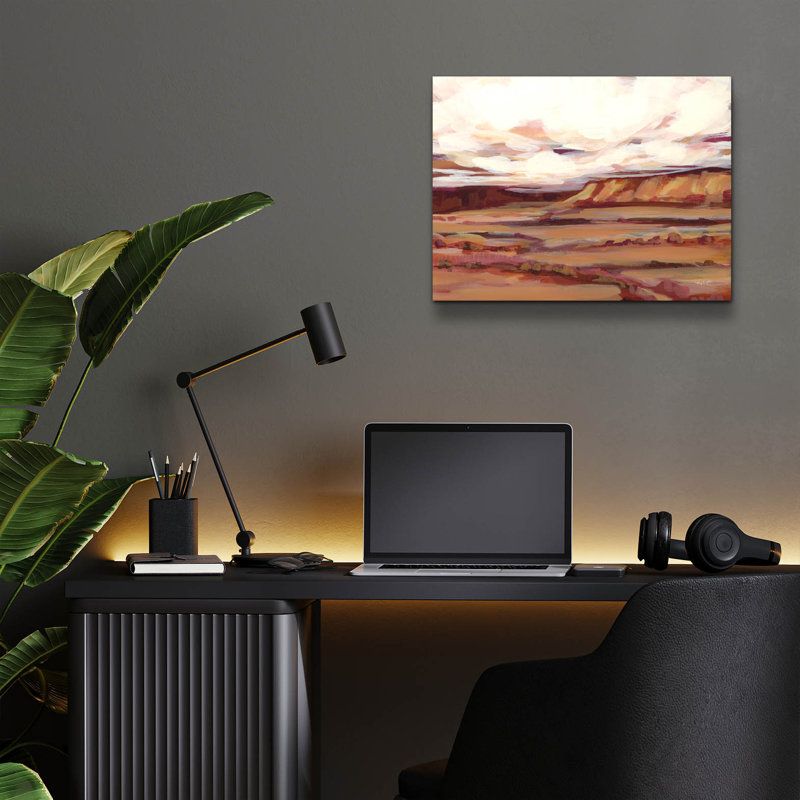 «Mauve Mesa 1» par Haley Knighten, art mural en verre acrylique, H 12 po x l 16 po x P 0,13 po