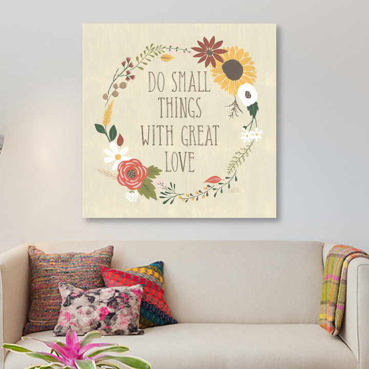 «Autumn Garden III», art textuel sur toile, H 18 po x l 18 po x P 1,5 po, Toile tendue, Pas de tapis
