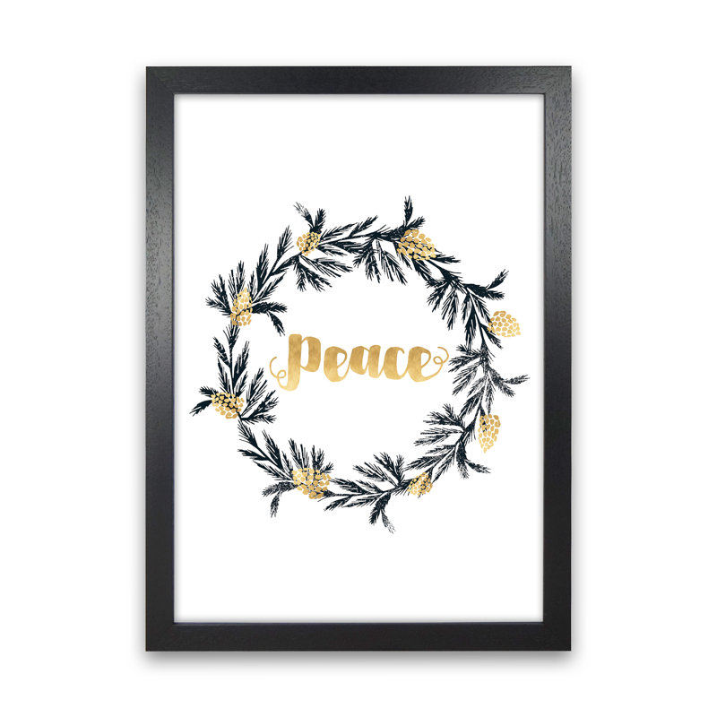 Peace - Print, 88cm H x 64cm W x 3cm D, Black Framed