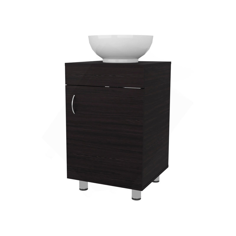 Meuble-lavabo avec lavabo intégré Wengue, Marron foncé