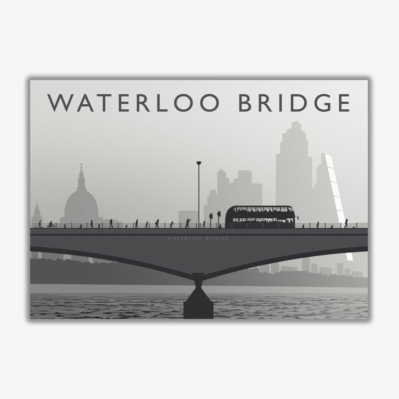 Waterloo Bridge - Print, 40cm H x 50cm W x 3cm D, No Framed
