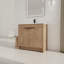Meuble-lavabo sur pied 36 po avec lavabo en céramique blanche et 2 portes d'armoire à fermeture en douceur