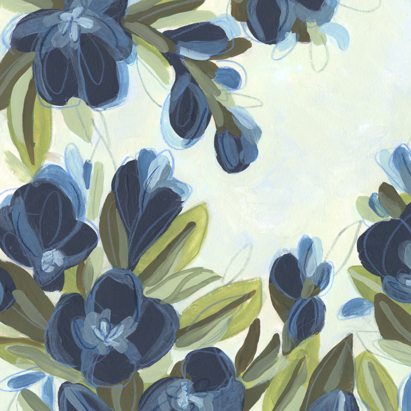 Lush Indigo Blooms I by June Erica Vess - Wrapped Canvas Painting, 76cm H x 76cm W