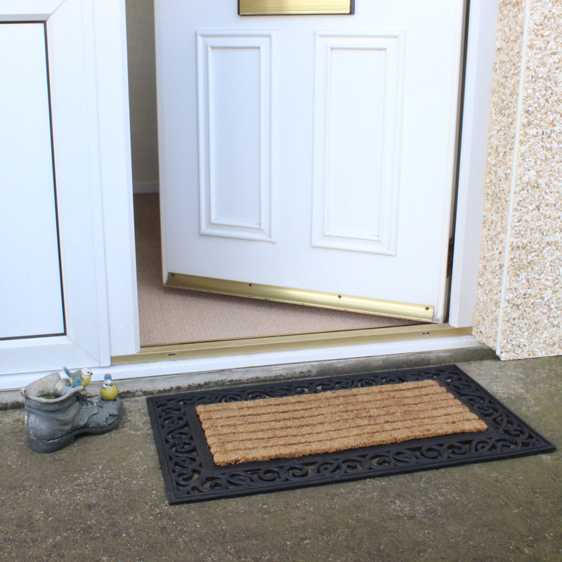 Alais Heavy Duty Coir Door Mat Rectangle Rubber Non-Slip Rattan Door Mat 45 x 75cm