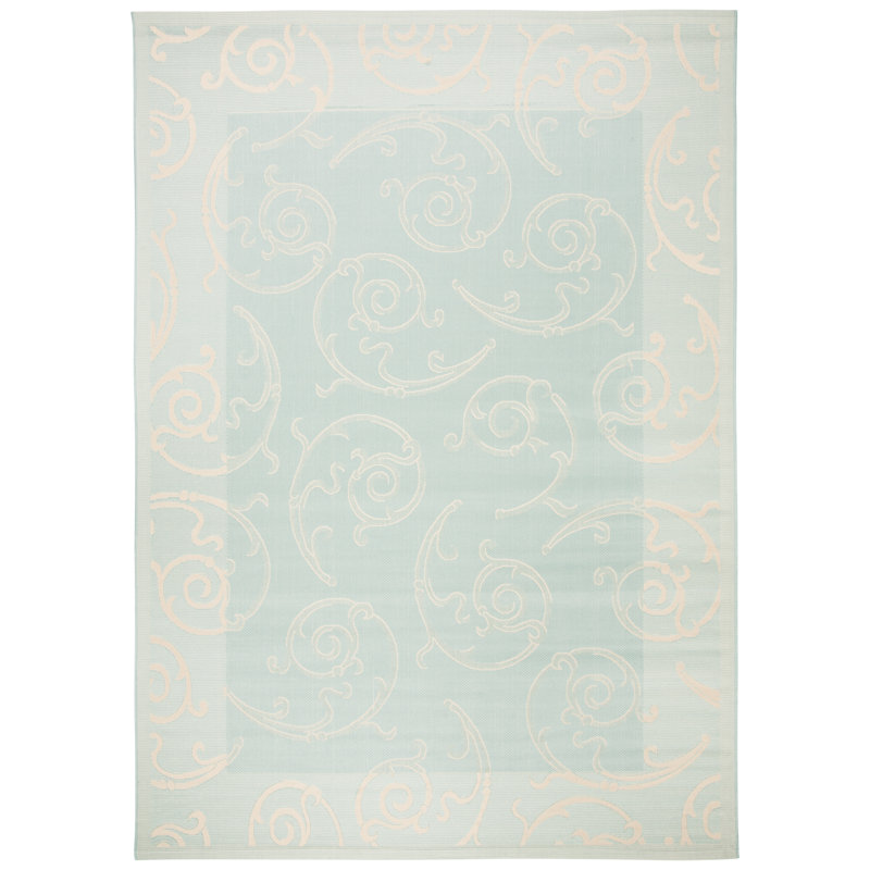 Arneshia Floral/Cream Indoor / Outdoor Area Indoor/Outdoor Area Rug, Rectangle 4' x 5'7"