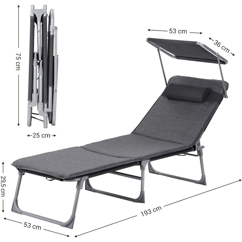 Chaise longue d'extérieur en tissu Aeiden