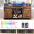 57In Wooden Farmhouse Entertainment Center for 60/65 inch TV, Double Layer Storage Farmhouse TV Stand, Double-Row Sockets with Wood Sliding Barn Door TV Stand-1597774632