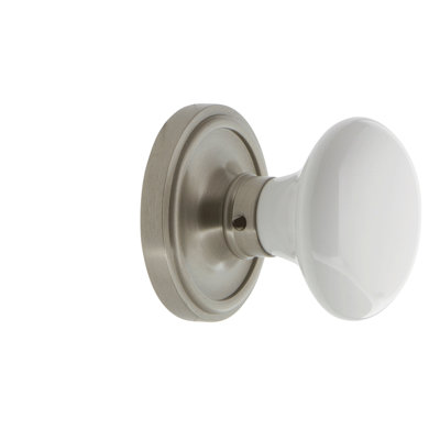 Classic Rosette with White Porcelain Door Knob