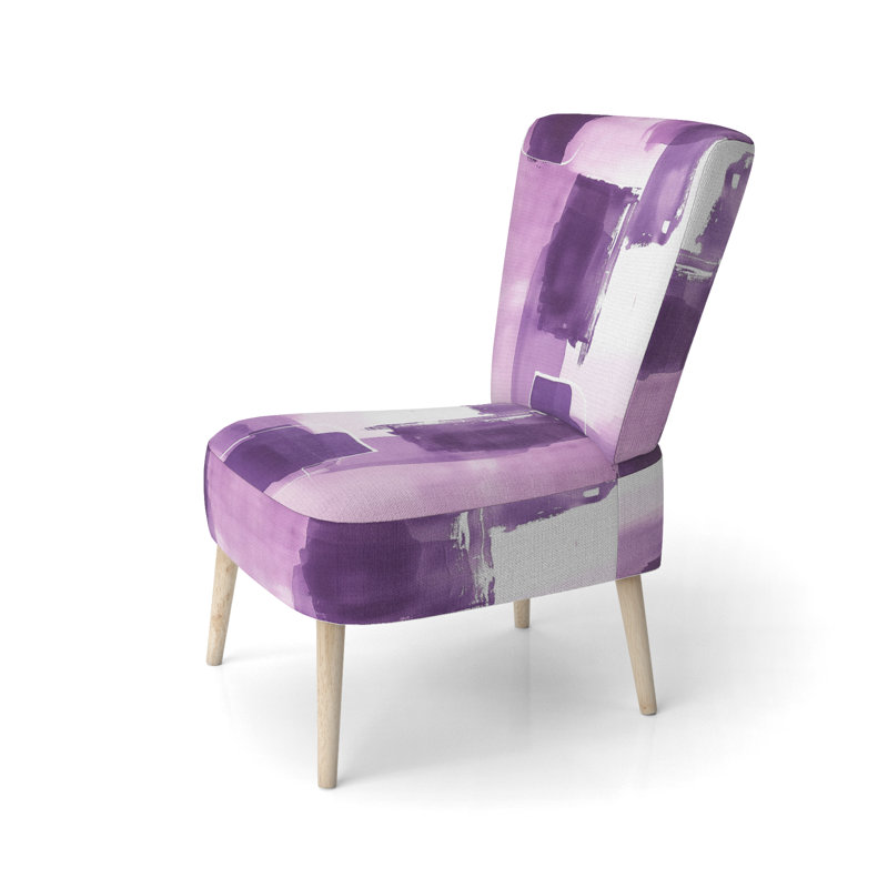 Chaise d'appoint rembourrée Glam Dancing Shape I, Mélange de polyester mauve