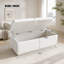 Banc repose-pieds en velours avec couvercle relevable et coutures cousues-594329410
