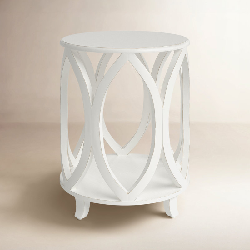 Smithson Solid Wood End Table, Off White