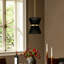 Luminaire suspendu simple en métal 2 lumières avec abat-jour en coton Claretta-271663299