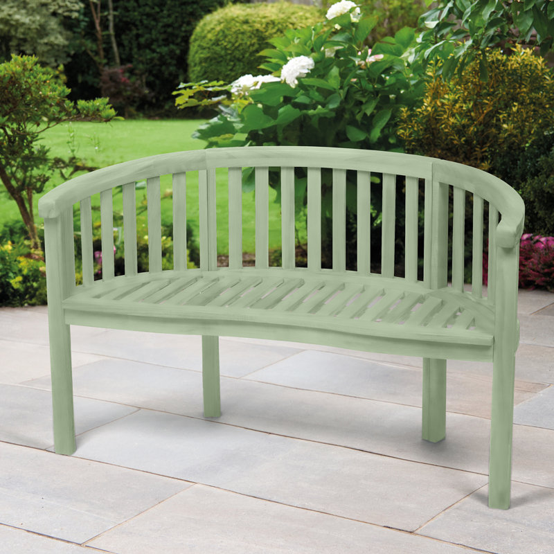 Woodfield Banana shaped Bench in FSC solid Wood, Sage Green