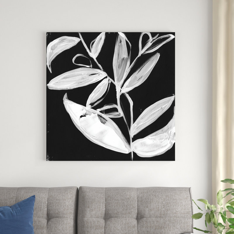 Feuilles blanches excentriques I, H 36 po x l 36 po