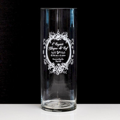 Transparent avec vase imprimé blanc