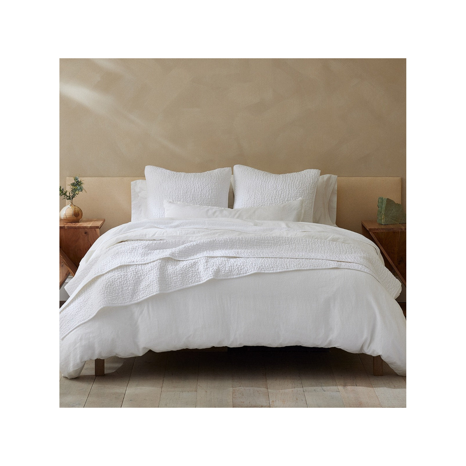 Pebbled Organic Percale Quilt, Full/Queen Quilt, Alpine White