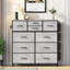Commode à 10 tiroirs, commode pour chambre à coucher avec 4 poches latérales et 2 crochets Sienna-Marie-102236495