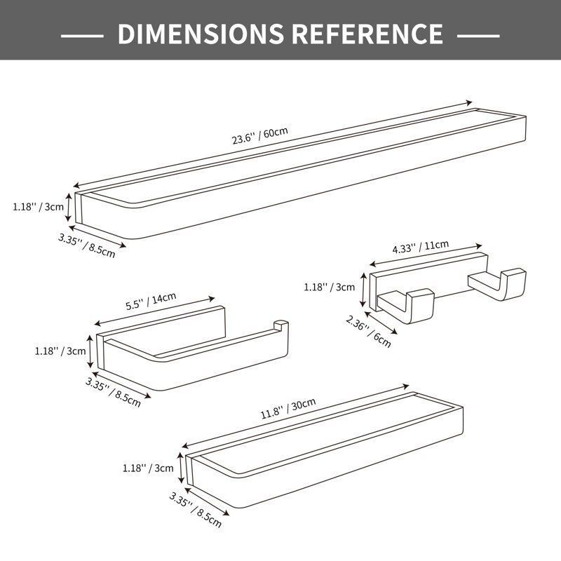Bathroom Hardware Set (Set of 4), Polished Nickel