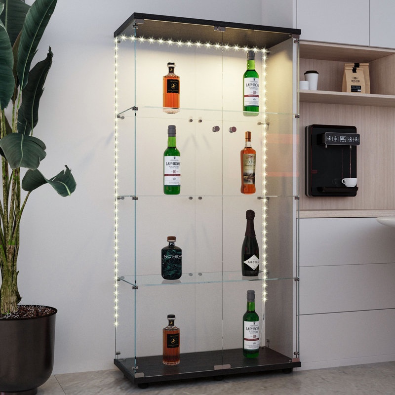 Vitrine en verre trempé, Noir