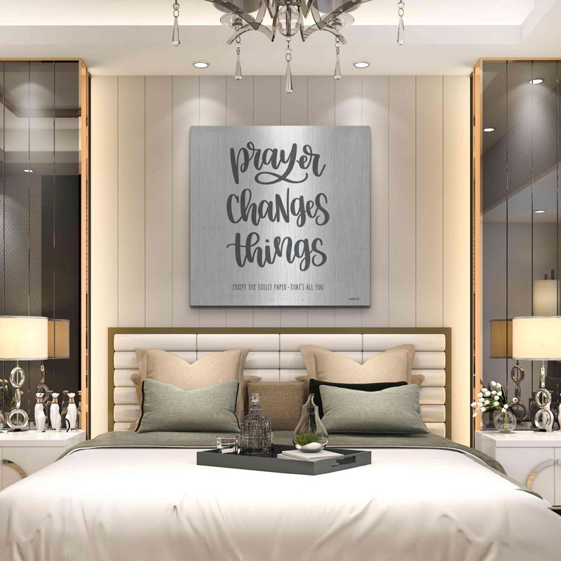 «Bathroom Prayer changements choses II» par imperfect Dust, art mural en métal, H 36 po x l 36 po