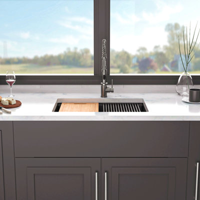 Quartz Kitchen Sink - Granite Composite Workstation Undermount Kitchen Sink