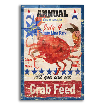 Art mural en verre acrylique «Crab Nour» par Fiona Stokes-Gilbert, 12 po x 16 po