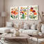 Motif floral botanique sur toile tendue, ensemble de 3 décorations de salon-1865171817
