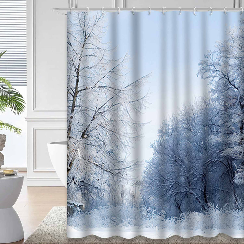 Rideau de douche Winter Snow Christmas, L 72 po x l 72 po