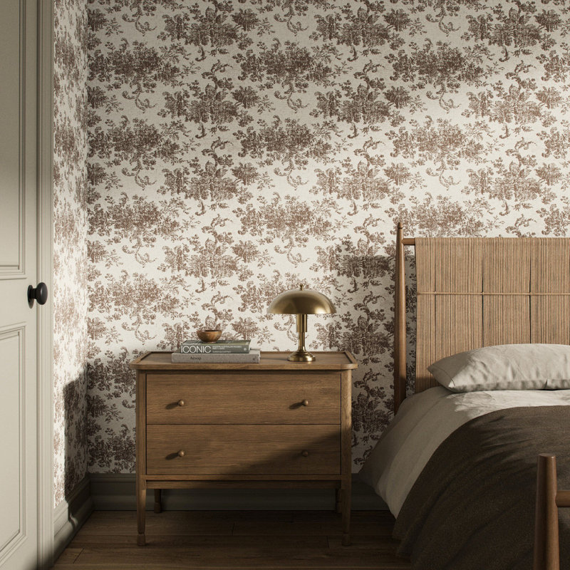 Papier peint Fallingbrook par FH Art Studio, 12 po x 8 po, Taupe Fallingbrook II