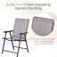 2 chaises de patio pliantes, une sangle extérieure empilable avec pour la pelouse, le camping, la plage. Structure en métal, gris, sans assemblage, capacité de 242 lb de chaises porteuses, salle à manger