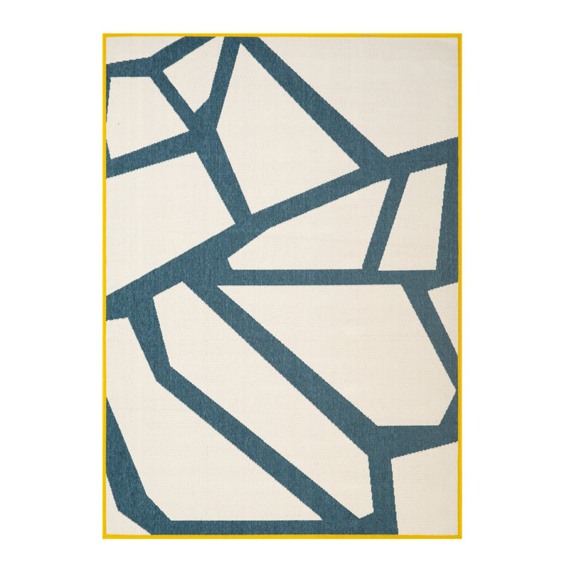 Tapis intérieur / extérieur à motif géométrique abstrait moderne Mapa, Rectangle 8 pi x 9 pi 9 po