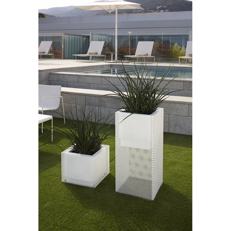 Metal Planter Box, White, 35cm H x 38cm W x 38cm D