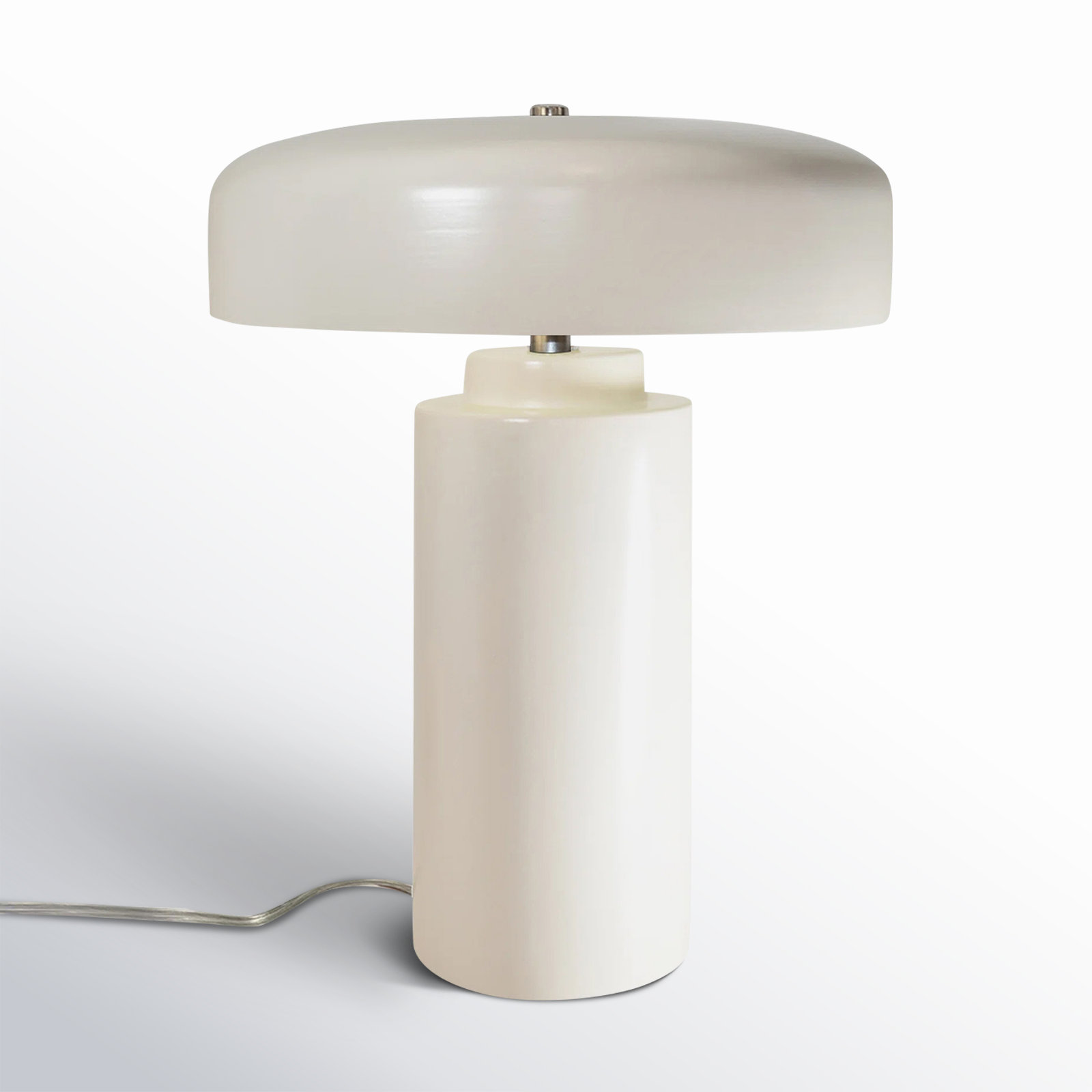 Hardacre Ceramic Table Lamp, Matte White/Champagne Gold