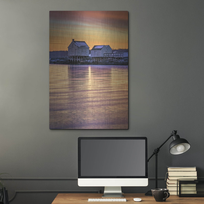 Mur en métal Ebern Designs «Fishermans Point Sunrise» par Rick Berk, H 36 po x l 24 po