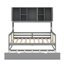 Lit de jour en bois peu encombrant, avec lit gigogne escamotable et compartiments de rangement modulaires-575919653