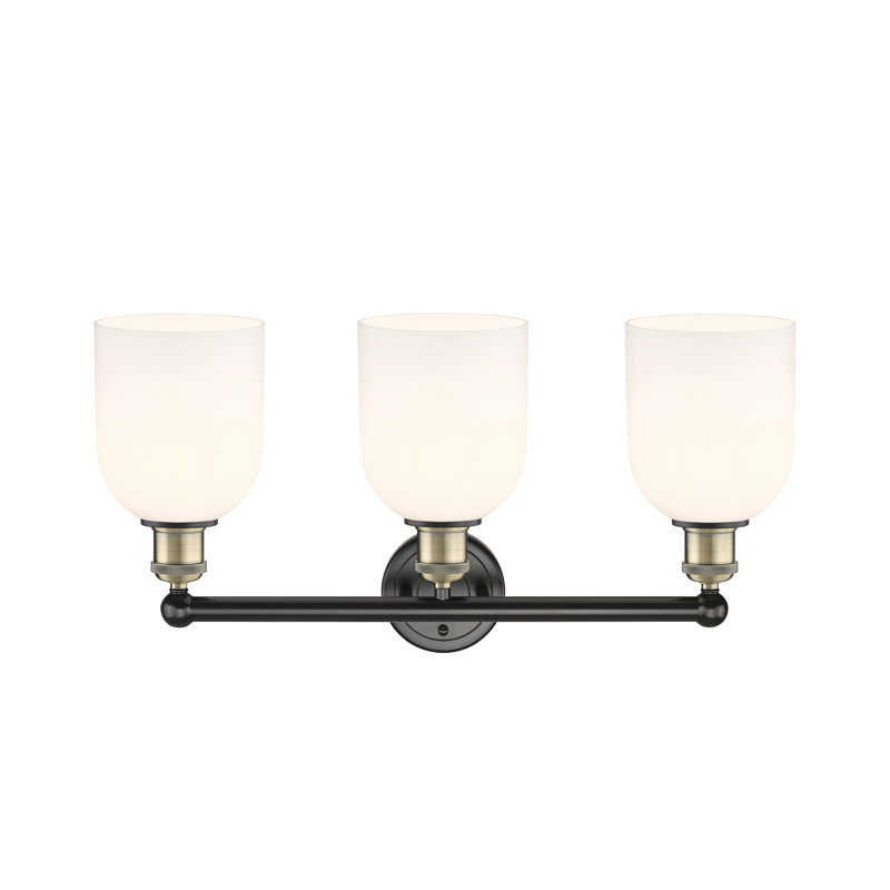 Allysson 3 - Light Dimmable Vanity Light, Glossy White, Black Antique Brass