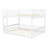 Queen over Queen Bunk Bed with Ladder & Guardrails, Solid Pine Wood Platform, Detachable Twin Beds, Space-Saving, White-1324226326