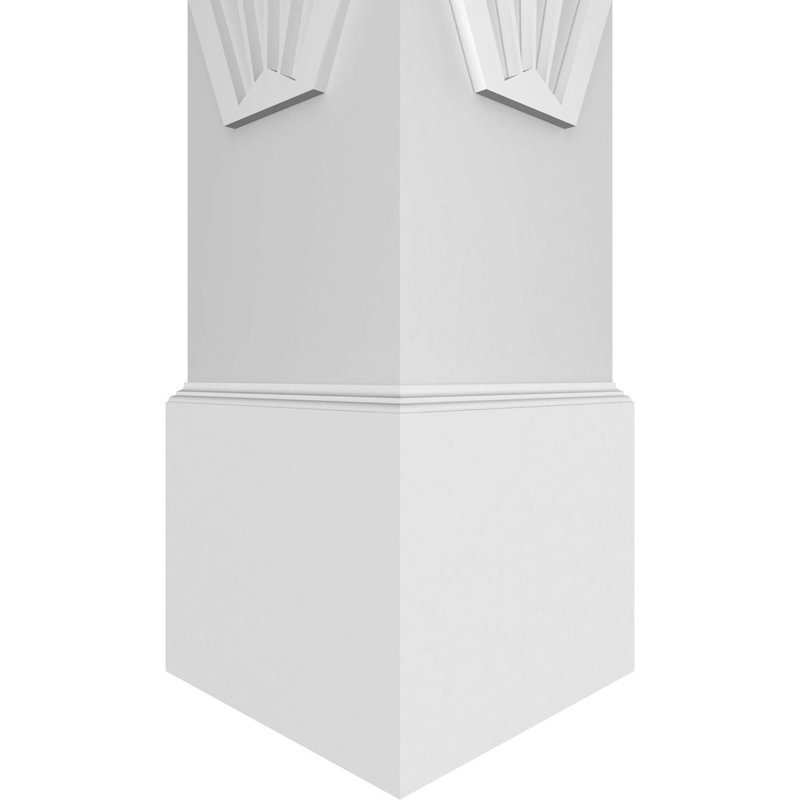 Carré côtier classique Craftsman non effilé avec colonne standard capitonnée et base standard