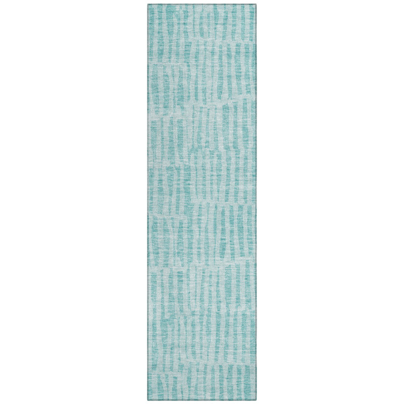 Washable Striped Indoor / Outdoor Rug, Runner 2'3" x 7'6"