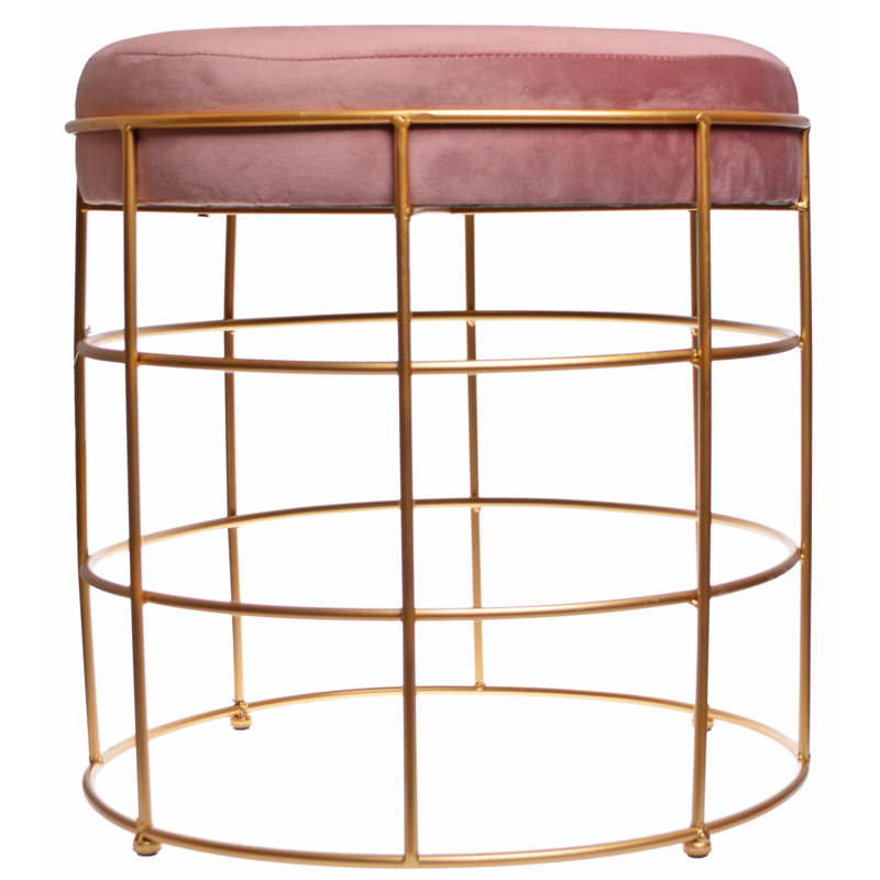 Depardieu Metal Accent Stool, Pink