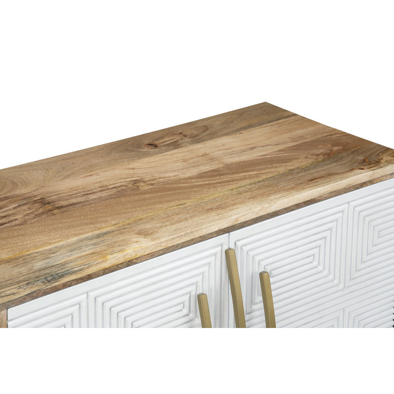 Armoire d'appoint 34 po en bois massif brun 2 portes