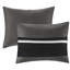 Édredon 7 pièces pour lit double en faux suède noir 1 jupe de lit et 3 coussins décoratifs pour un look élégant dans 2 taies décoratives assorties-125963405-125963407