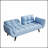 Comfortable Blue Sofa With Soft Armrests And Throw Pillows, Perfect For Small Apartments And Bedrooms.-1565259126