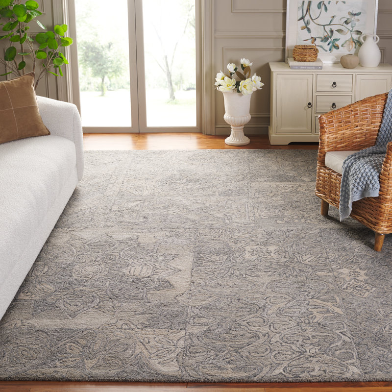 Monioluwa Abstract Hand Tufted Performance Floral Rug, Rectangle 8' x 10'