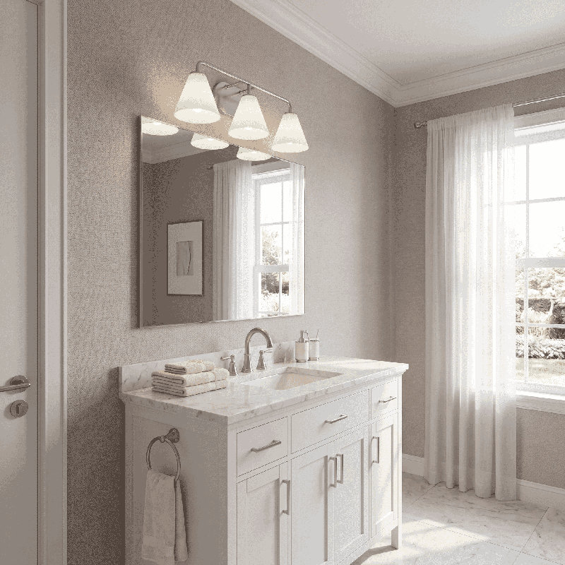  Éclairage pour salle de bain 3 lumières Blair en nickel satiné Blair, Nickel satiné, Trois lumières